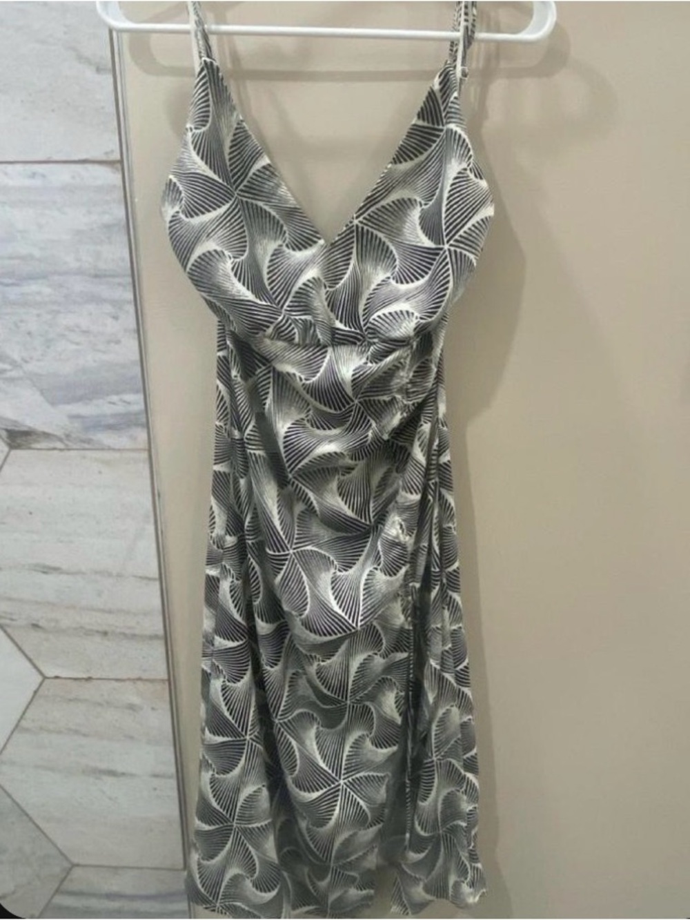 Urban Outfitters V-Neck Black and White Print Dress